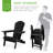 Capallia Folding Adirondack Chair Outdoor, Wooden Accent Lounge Furniture w/ 350lb Capacity-81615212