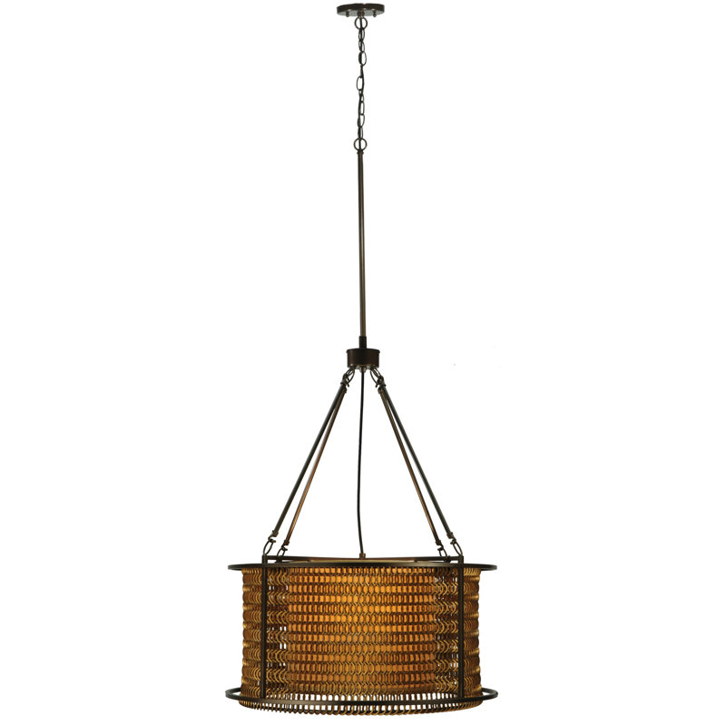 Lustre tambour 4 lumières Stamant, H 59 po x l 24 po x P 24 po