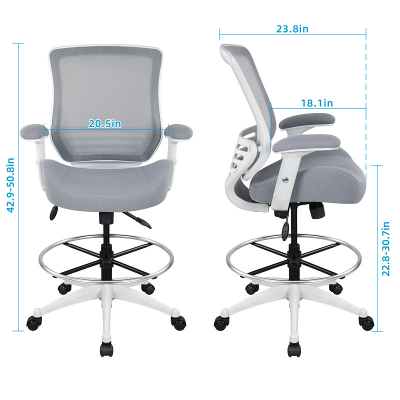 Fauteuil de bureau ergonomique Oeds, Gris, gris