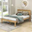 Lit plateforme en bois avec tête de lit et lattes Leajah-531359617