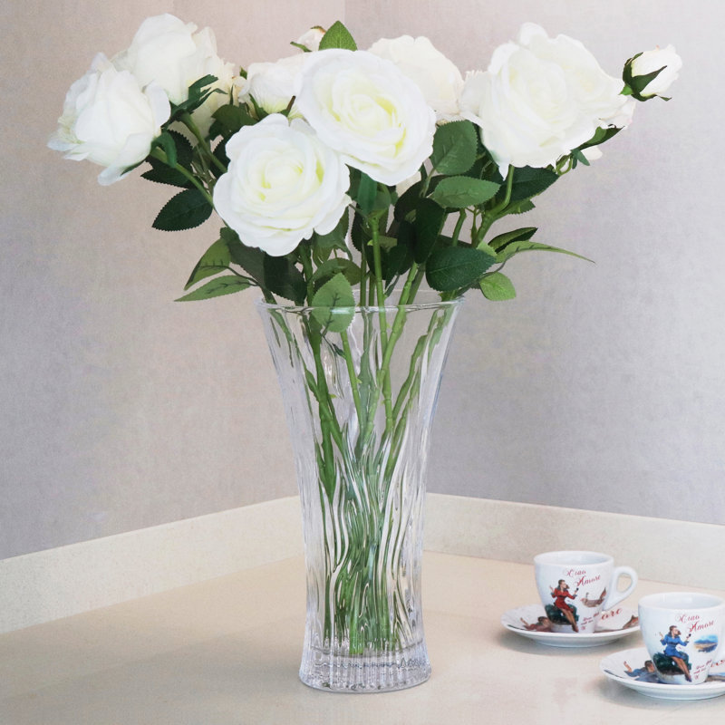 Grand vase à fleurs coupées en flamme de 11,5 po Lorren Home Trends