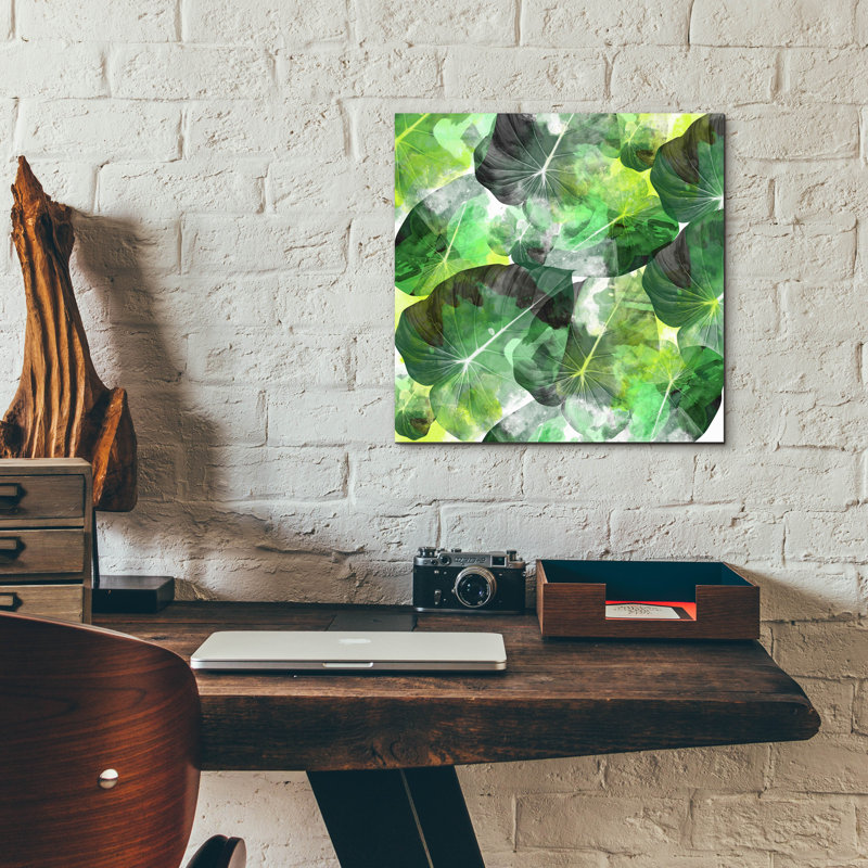 «Tropical Art 2» par Mark Ashkenazi, art mural en verre acrylique, H 12 po x l 12 po x P 0,13 po