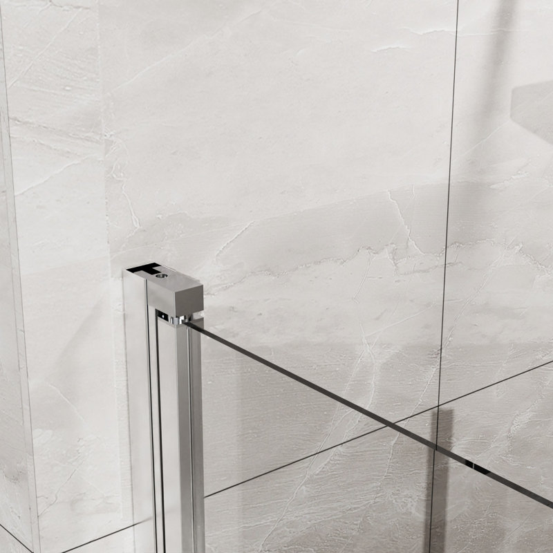 34"W x 72"H Bifold Frameless Glass Shower Door, Chrome