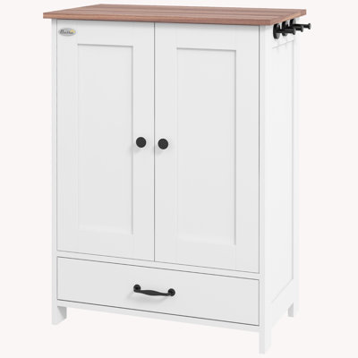 Food Storage Cabinet with Hidden Dog Bowls, Adjustable Panel