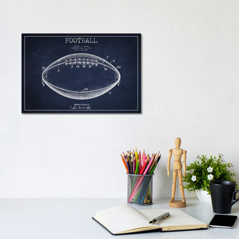 Football by Aged Pixel - Wrapped Canvas Print, 20.32 cm H x 30.48 cm W