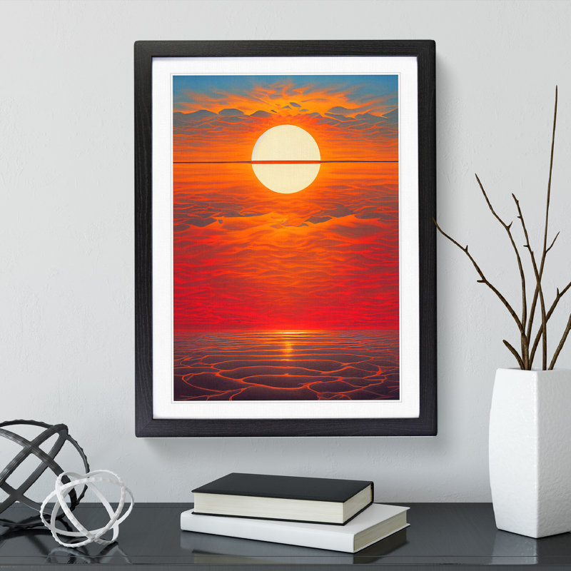 A Bewitching Sunset - Single Picture Frame Print, 64cm H x 46cm W x 2cm D, Black