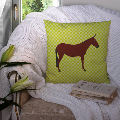 Coussin décoratif extérieur cheval donkey check
