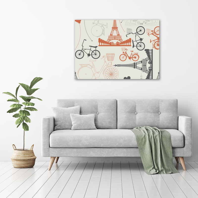 France Symbols - Wrapped Canvas Print