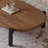 2-Piece Oval Coffee Table Set with Solid Wood Legs & Walnut Veneer