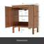 Meuble-lavabo moderne 30 po avec lavabo en céramique, meuble-lavabo minimaliste rétro, portes à poignée libre 45 degrés, meuble-lavabo à rayures verticales avec grand espace de rangement, naturel
