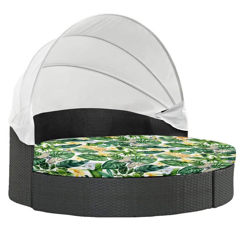66-Inch Round Daybed Mattress Cover, Outdoor Patio Furniture Cushion Protector Slipcover