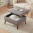  65" W Loveseat With Ottoman Tufted Upholstered Living Room Set-1737008805