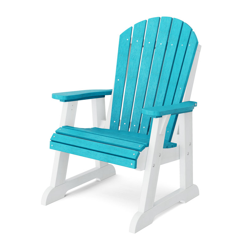 Heritage High Fan Back Chair, Aruba Blue/White