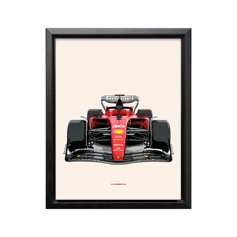 Voiture de course n ° 5, Black Framed, Canvas, 24"H x 32"W