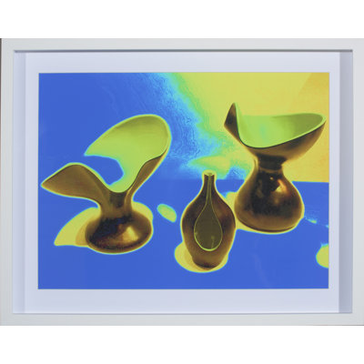 Blue Vases by Michael Wolk - Picture Frame Graphic Art Print on Paper