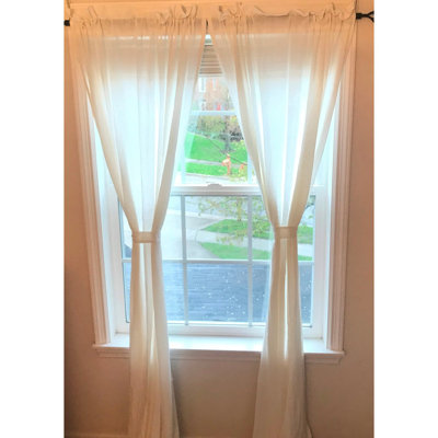 2 Piece Heirloom Drapery 100% Cotton Solid Color Curtain Panels Set