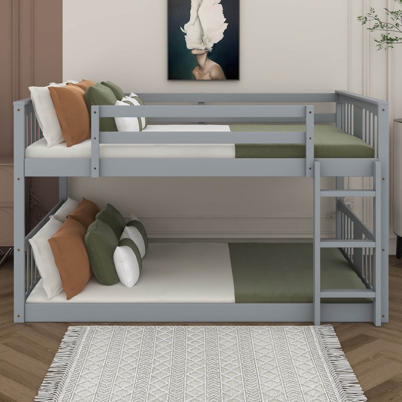 Felizitas Kids Bunk Bed, Gray, Full