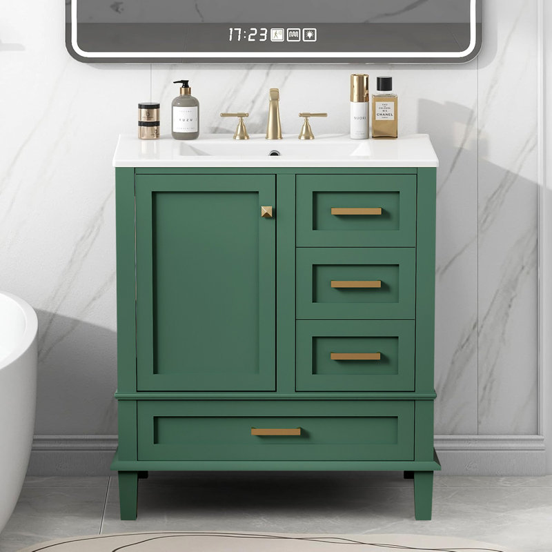 Ensemble de meuble-lavabo 30 po avec lavabo, Vert