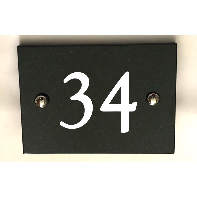Brumby 10cm H Reflective Stone House Number, 34