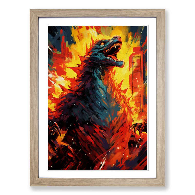 Godzilla Expressionism - Framed Print