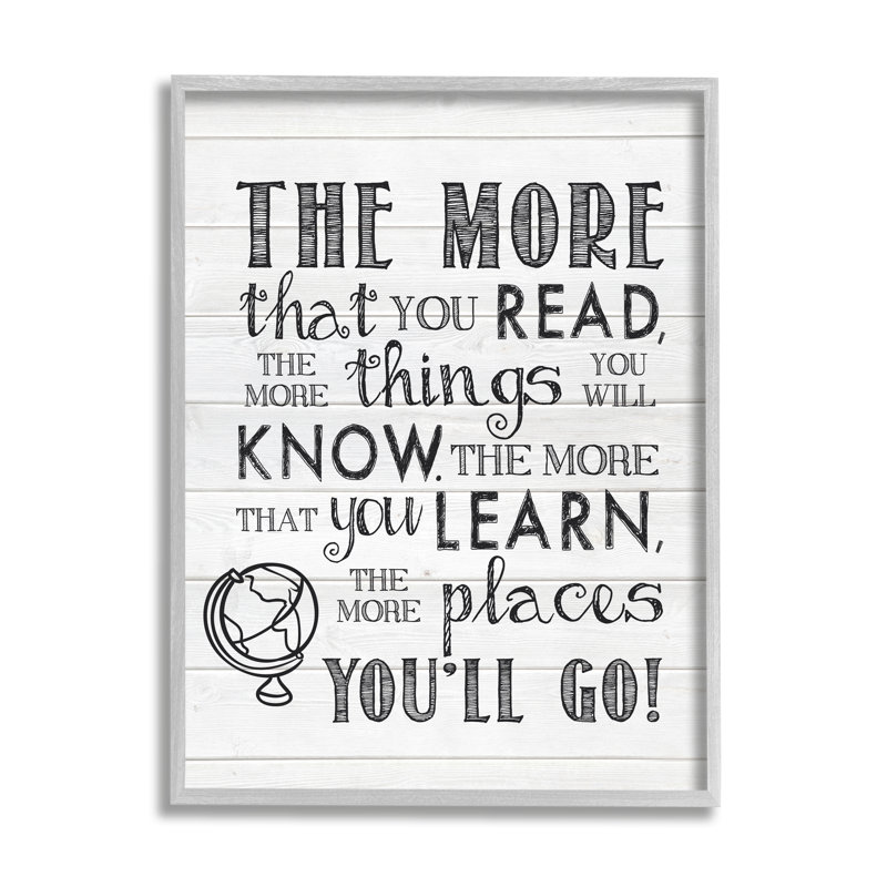 «The More You Read Quote», art textuel, Estampe numérique Farmhouse, H 20 po x l 16 po