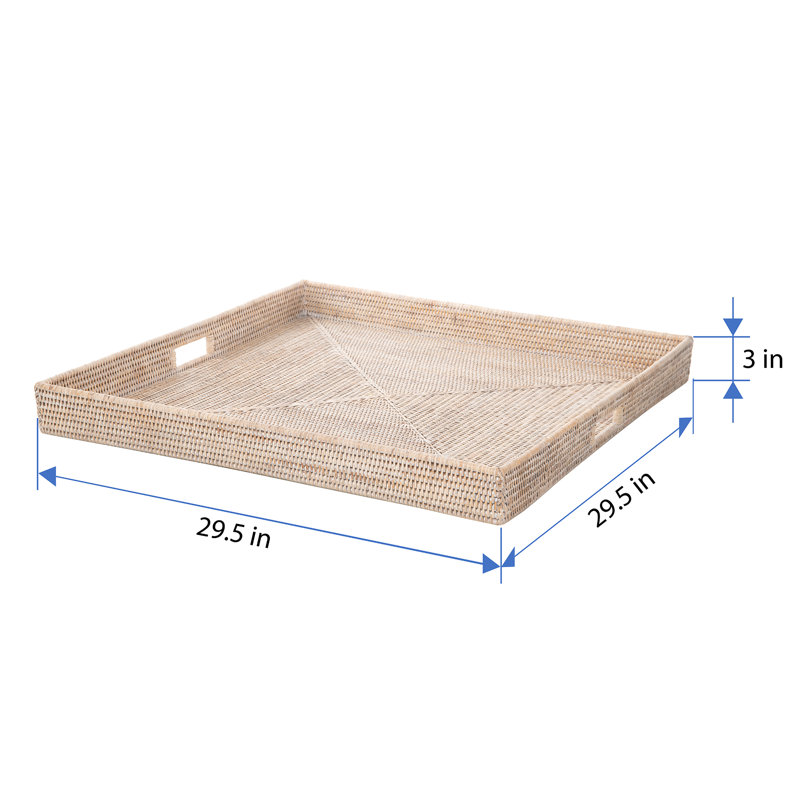 Everard Wicker Tray, Beige