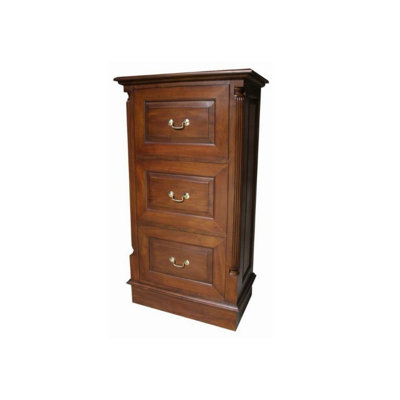 Dev 62 cm W 3 -Drawer Solid Wood Filing Cabinet