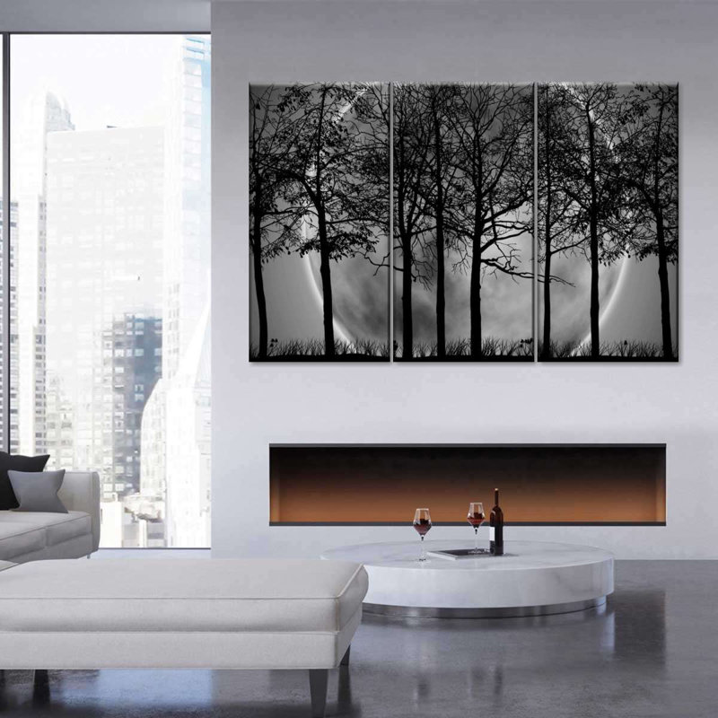 Haunted Forest - Ensemble de 3 toiles tendues, H 38 po x l 24 po x P 1,25 po