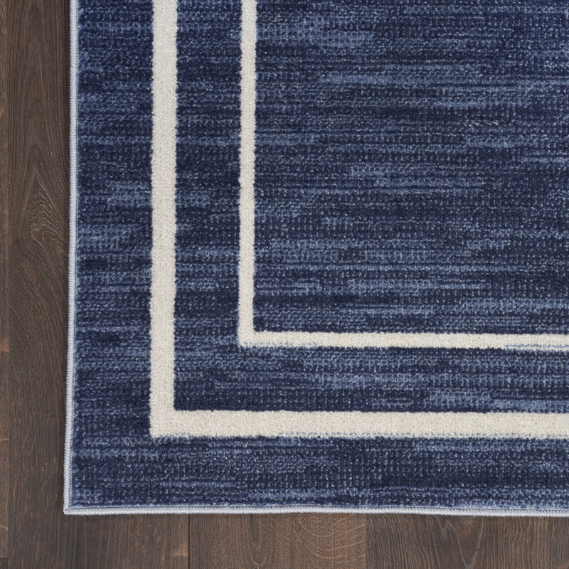 Tapis intérieur / extérieur bleu marine Nourison Essentials, Carré 5 pi