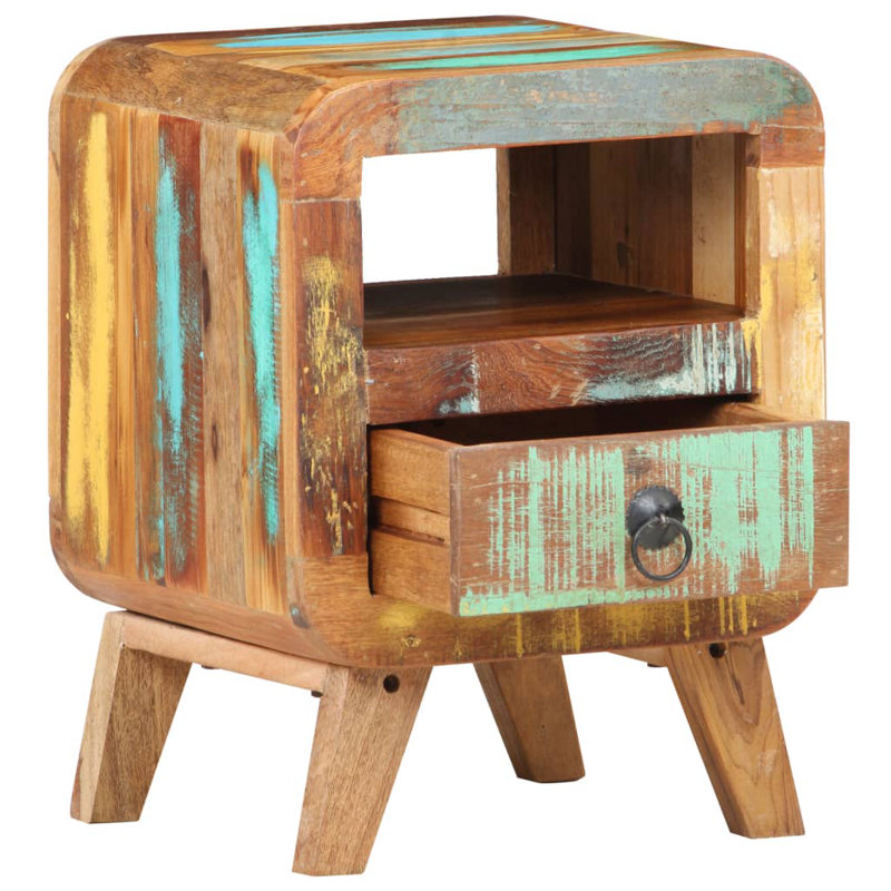 Armoire de chevet 11,8 po x 11,8 po x 16,1 po Cissie, Bois récupéré