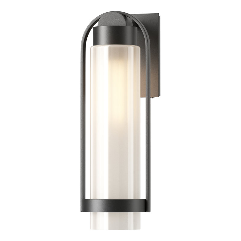 Alcove Aluminum Wall Light, Marine Grade Black, 23.2" H x 7.8" W x 8.3" D, Frosted Glass