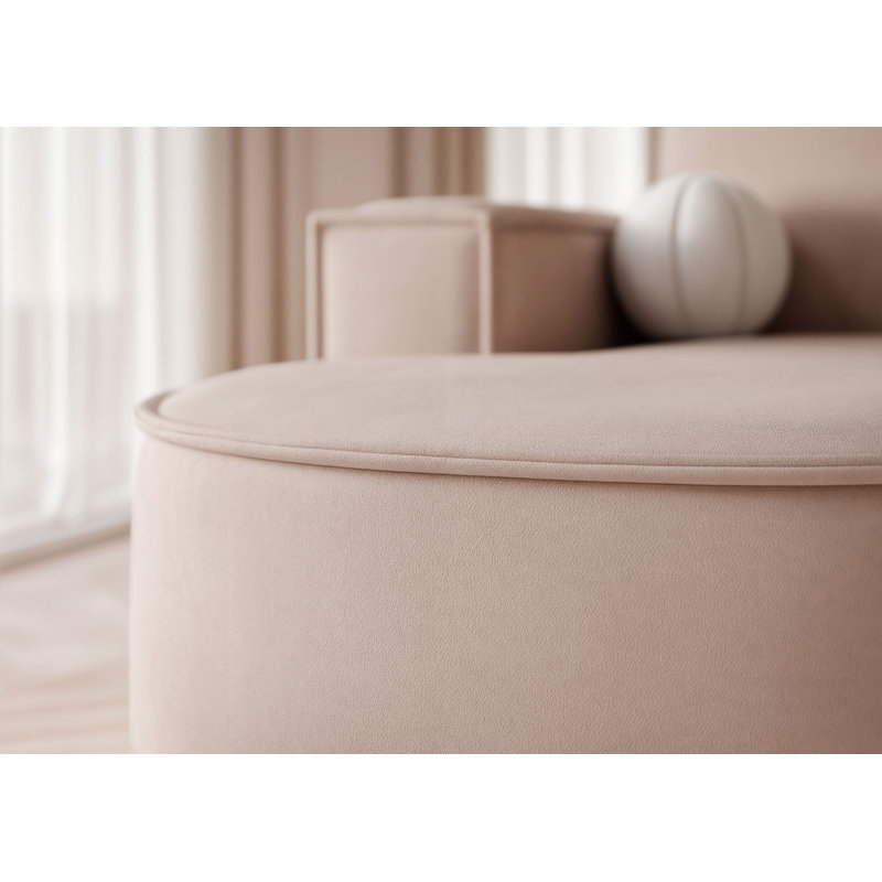 6 Seater Corner Sectional, Blush Pink, Left Hand Facing