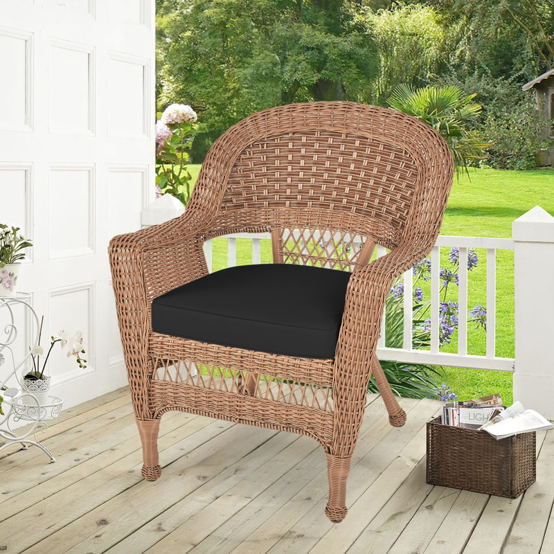 Arliss Steel Outdoor Lounge Chair, Black, Honey