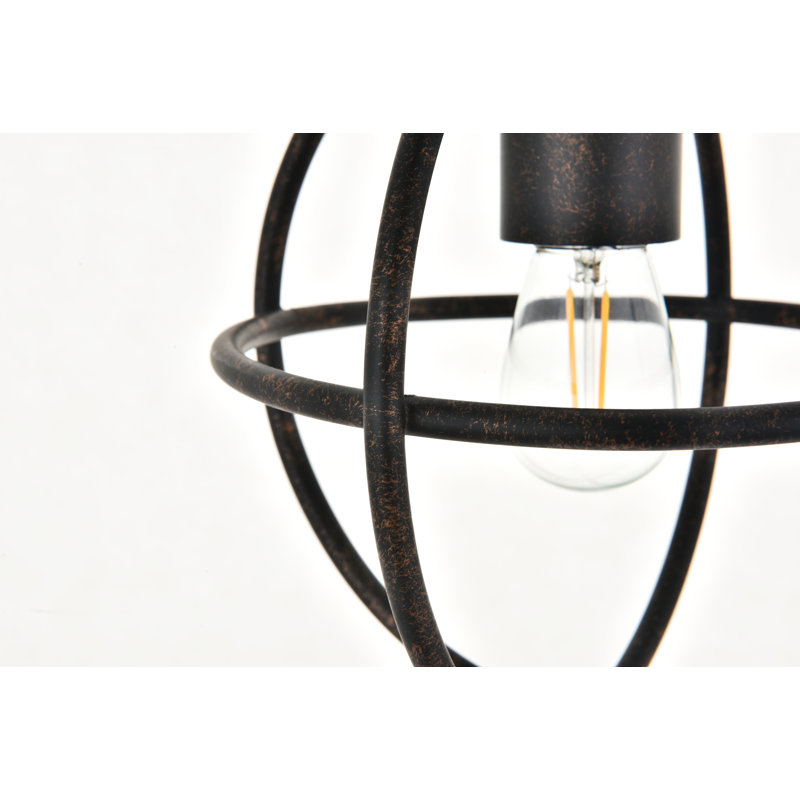 Luminaire suspendu en forme de globe à 1 lumière Kwiete, Marron foncé
