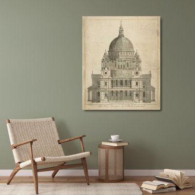 «Red Barrel Studio® Inconnu», reproduction d'art sur toile tendue sous le titre: St. Pauls Cathedral 94287Z