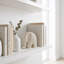 Sculpture éléphant de style Mid-Century moderne, statue en bois texturé en pierre de 7,5 po, décoration bohème mouchetée pour tablette, console et décor de vestibule