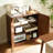 34.3" Modern Wavy Sideboard Curved Contour Design Storage Organizer Cabinet 2-Door Cabinet With Storage Function Suitable For Kitchen/Bedroom/Living Room Walnut 34.3"L X 15.7"W X 34.3"H