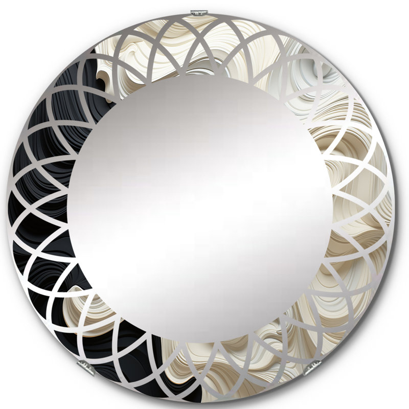 Berold - Miroir mural moderne rond, 24 po x 24 po