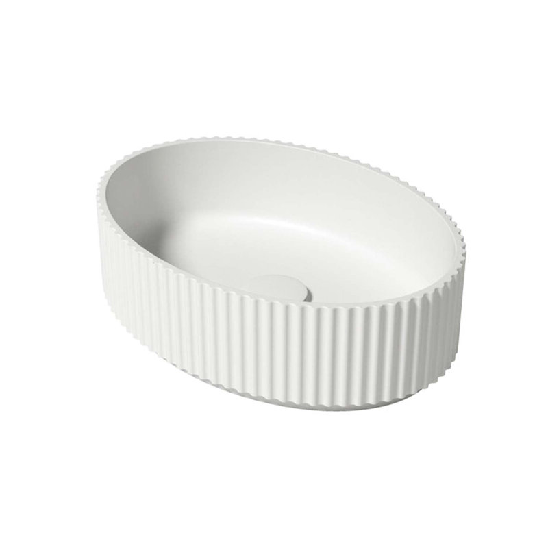 Lavabo vasque ovale en céramique 19 po x 13 po Olympia, blanc