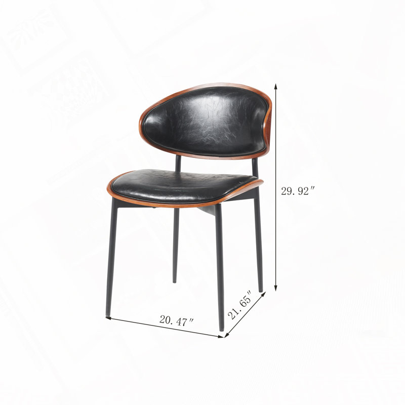 Chaises de salle à manger en similicuir, Noir
