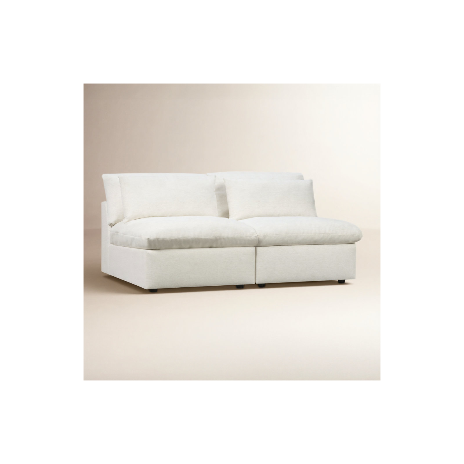 Remy Modular Armless 2-Piece Sofa, Nomad Snow Crypton® Chenille