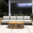 I-Shape 5-Seat Solid Acacia Modular Sofa – Armless Middle With Side Support