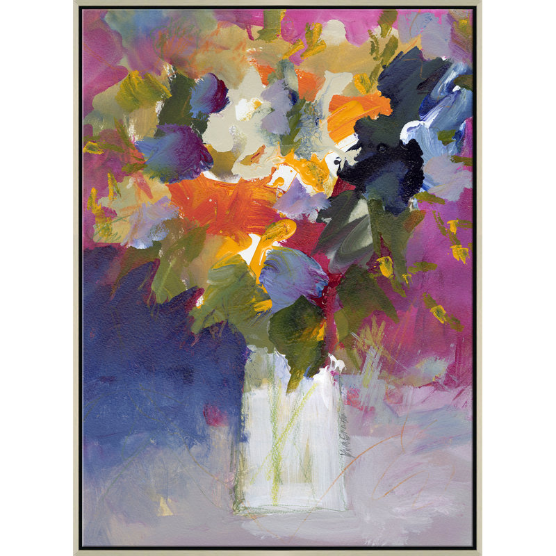 Celebration Giclee On Canvas by Jill Krasner, Chrome Framed