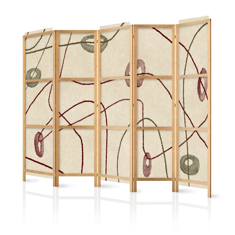 171cm H Solid Wood Folding Room Divider, 171cm H x 225cm W x 1.2cm D