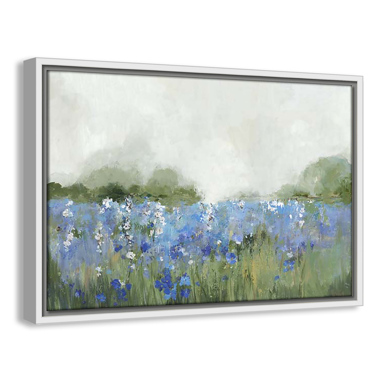 Casa Fine Arts "Meadows Bluebells Field" Print, 13.5" H x 19.5" W x 2" D, White Framed