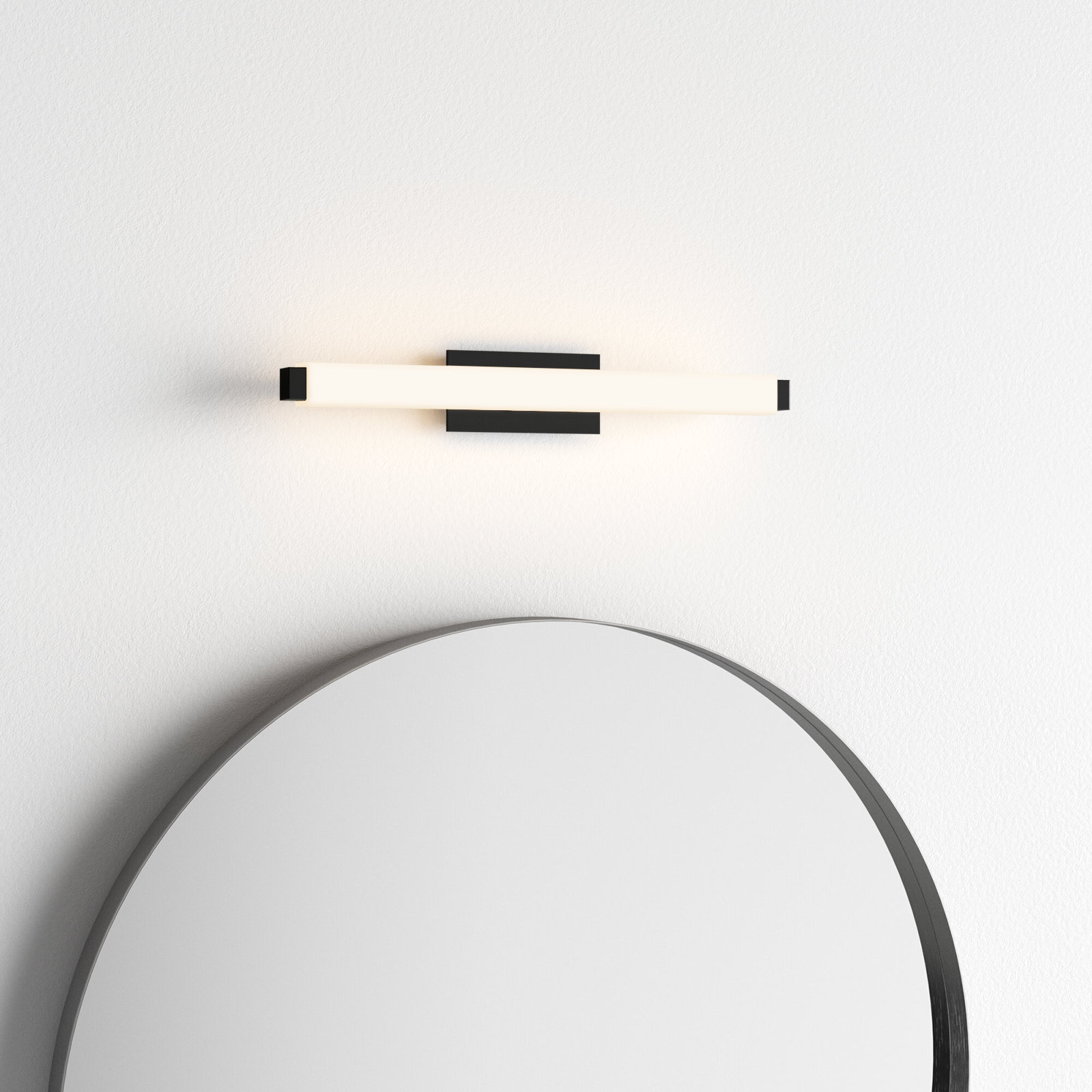 Erby Single Light Dimmable LED Flush Mounted Sconce, 3500K, Black, 3" H x 25.75" W x 3.38" D