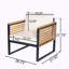 Ensemble de canapé d'extérieur en bois d'acacia et en métal 5 pièces