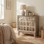 Buffet Mid-Century en bois de style boho avec portes et tablettes pour le salon ou la salle à manger-1861660280