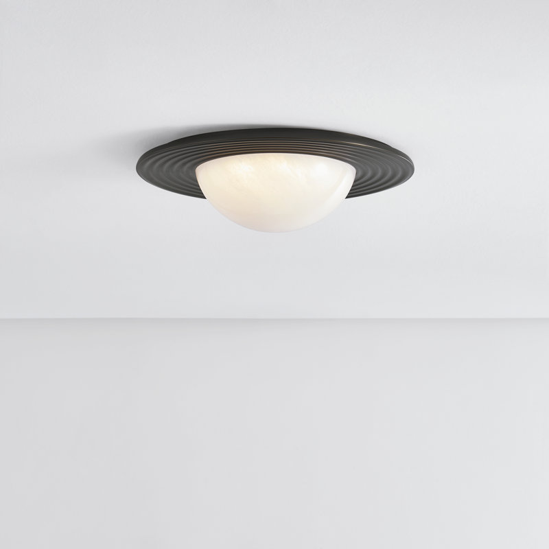 Geraldton 1 Light Flush Mount, Bronze, 4.25" H x 15.75" W x 15.75" D
