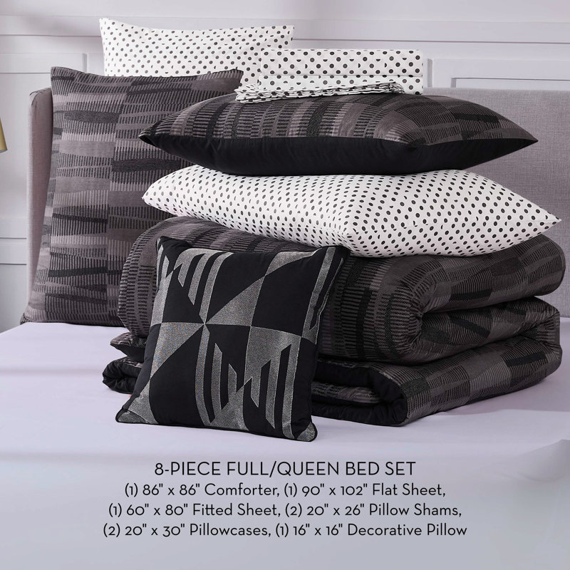 Nine West Woven Geo Bed-in-a-Bag Comforter Set, Queen